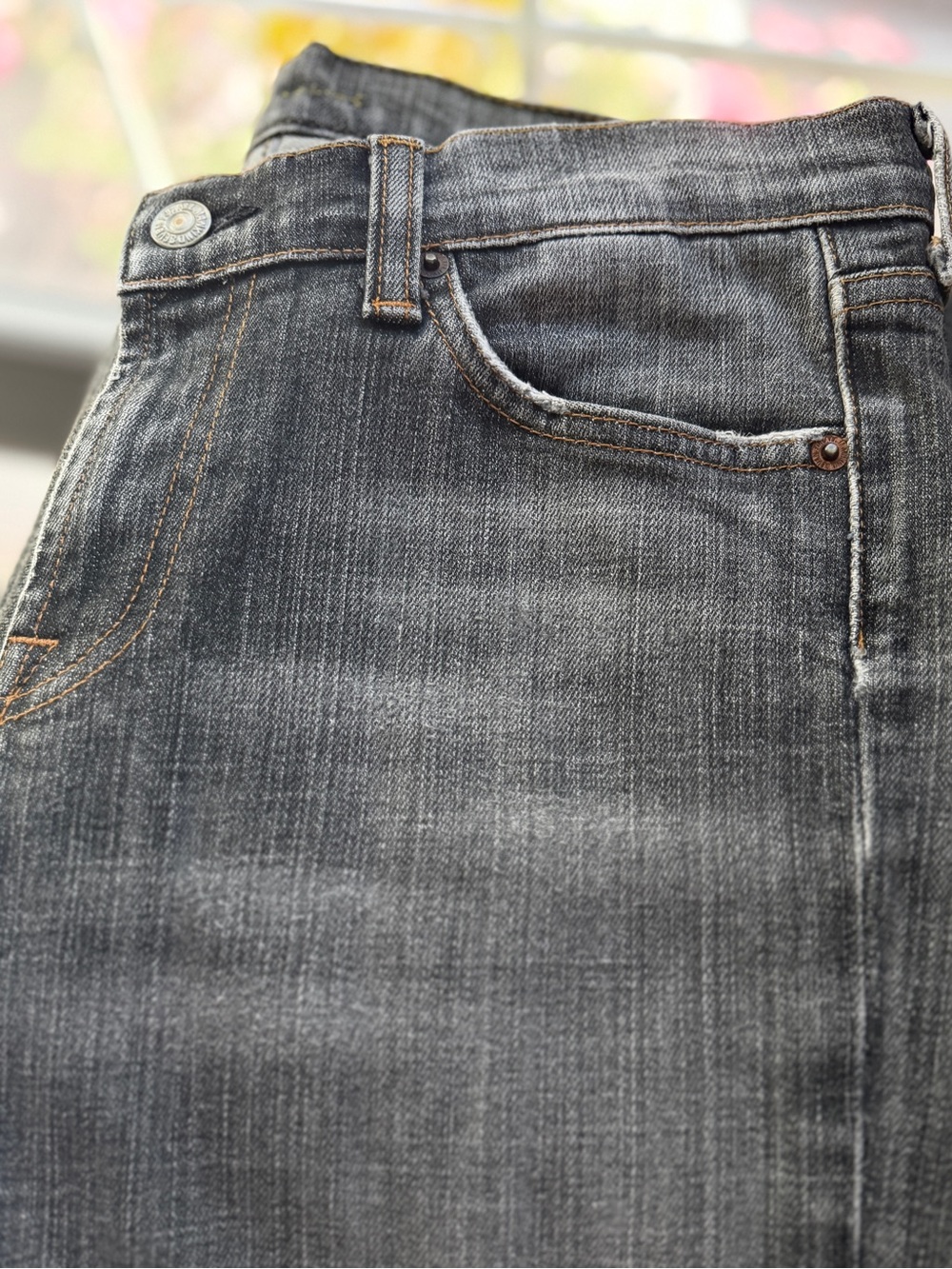 7 For All Mankind Vintage Low Rise Bootcut Jeans 28 Black Wash Y2K - Picture 4 of 16